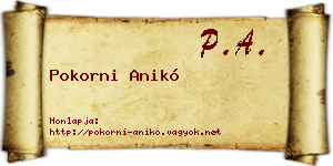 Pokorni Anikó névjegykártya